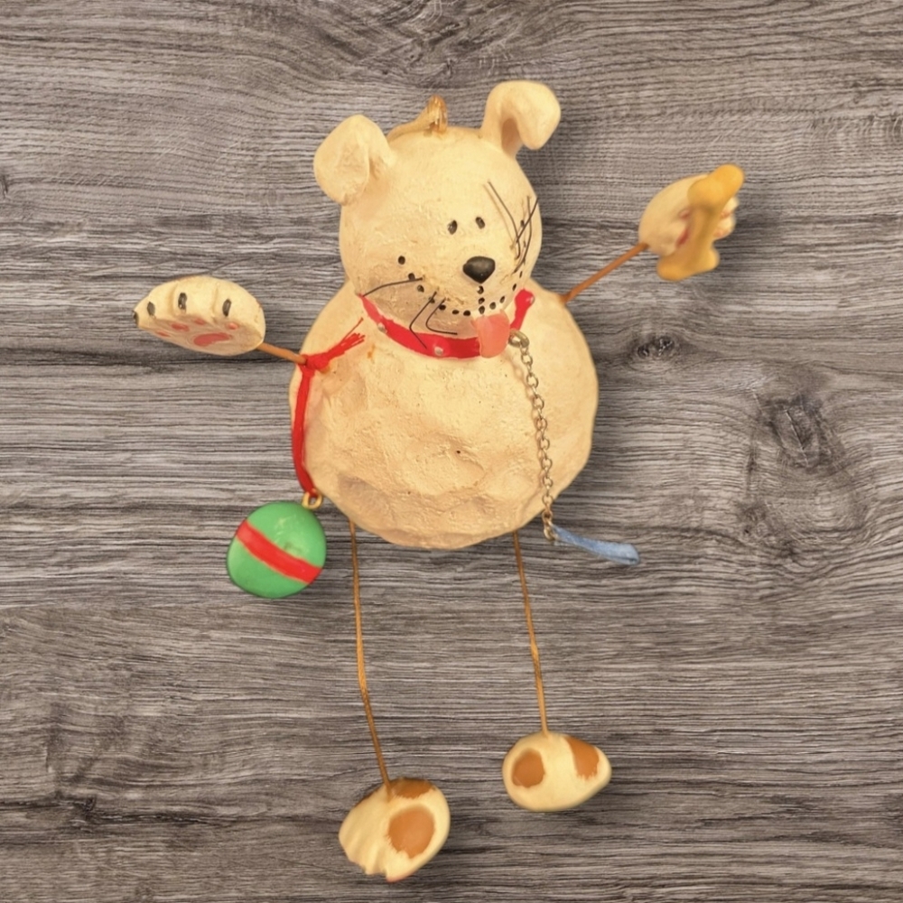 🧸 Charming Cream and Red Bear Ornament